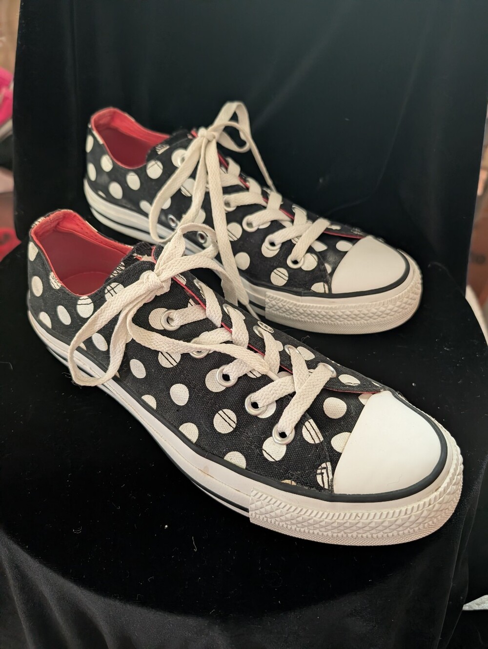 Converse Black & White Polka Dot Low-Top Sneakers